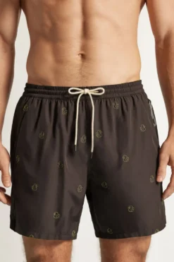 Bokserki Kąpielowe>Intimissimi Bokserki Kąpielowe z Haftem w Kaczki brązowy - 162k - papera brown