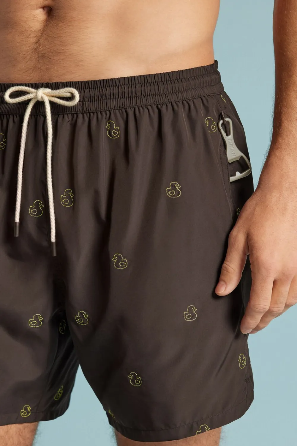 Bokserki Kąpielowe>Intimissimi Bokserki Kąpielowe z Haftem w Kaczki brązowy - 162k - papera brown
