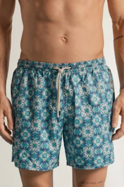 Bokserki Kąpielowe>Intimissimi Bokserki Kąpielowe z Nadrukiem Ceramicznej Mozaiki wielobarwny - 207k - mosaico mattonella azzurro