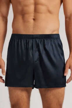 Bokserki|Jedwab>Intimissimi Bokserki męskie z jedwabiu niebieski - 800 - blu notte