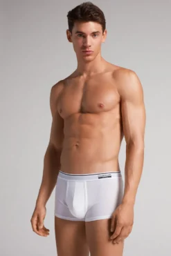 Bokserki>Intimissimi Bokserki Super Fresh z Mikrosiateczki biały - 001 - biały
