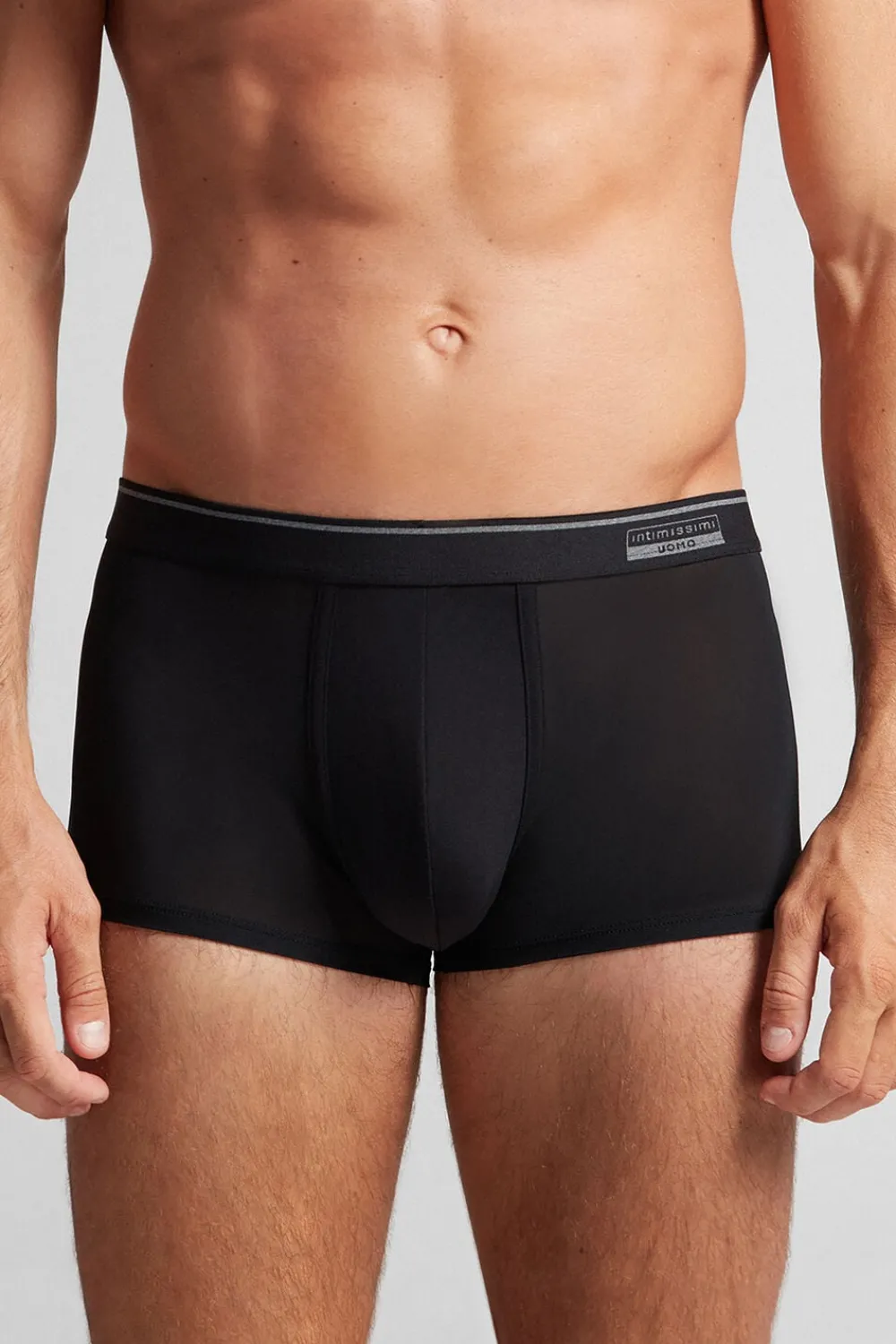 Bokserki>Intimissimi Bokserki Super Fresh z Mikrosiateczki czarny - 019 - czarny