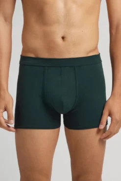 Bokserki|Bawełna Superior Extrafine>Intimissimi Bokserki z Bawełny Light & Fresh zielony - 132j - verde scuro