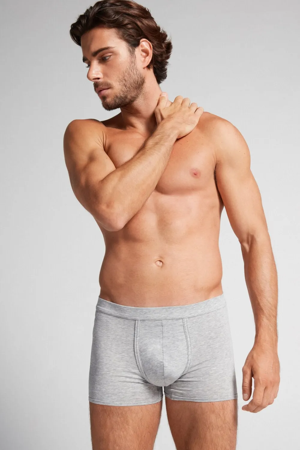 Bokserki|Bawełna Superior Extrafine>Intimissimi Bokserki z Bawełny Light & Fresh szary - 031 - grigio melange chiaro