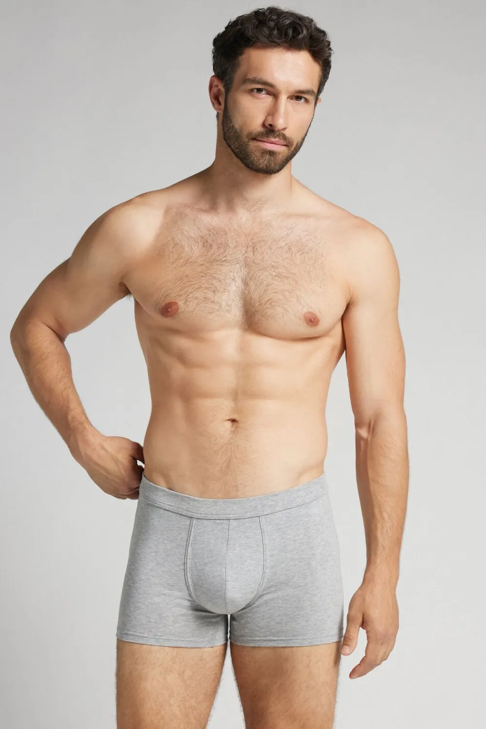 Bokserki|Bawełna Superior>Intimissimi Bokserki z Bawełny Superior szary - 031 - grigio melange chiaro