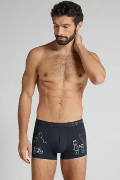 Bokserki|Bawełna Superior>Intimissimi Bokserki z Bawełny Superior Best Dad niebieski - 1467 - intensywny niebieski
