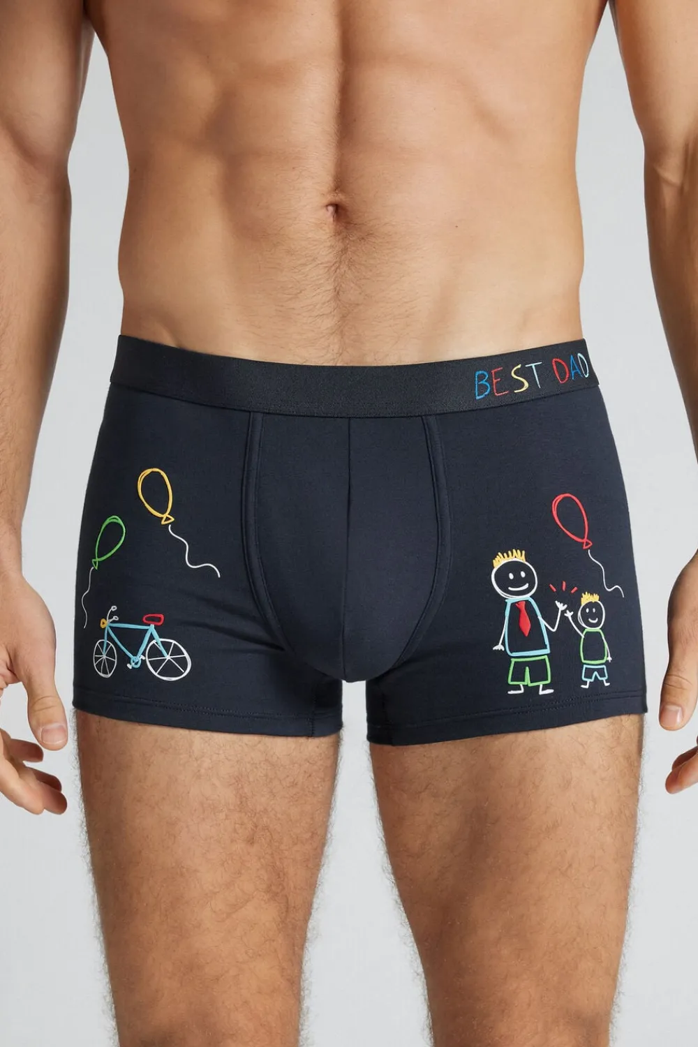 Bokserki|Bawełna Superior>Intimissimi Bokserki z Bawełny Superior Best Dad niebieski - 1467 - intensywny niebieski