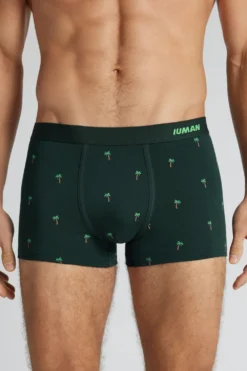 Bokserki|Bawełna Superior>Intimissimi Bokserki z Bawełny Superior w Nadruk Palm zielony - 132j - verde scuro