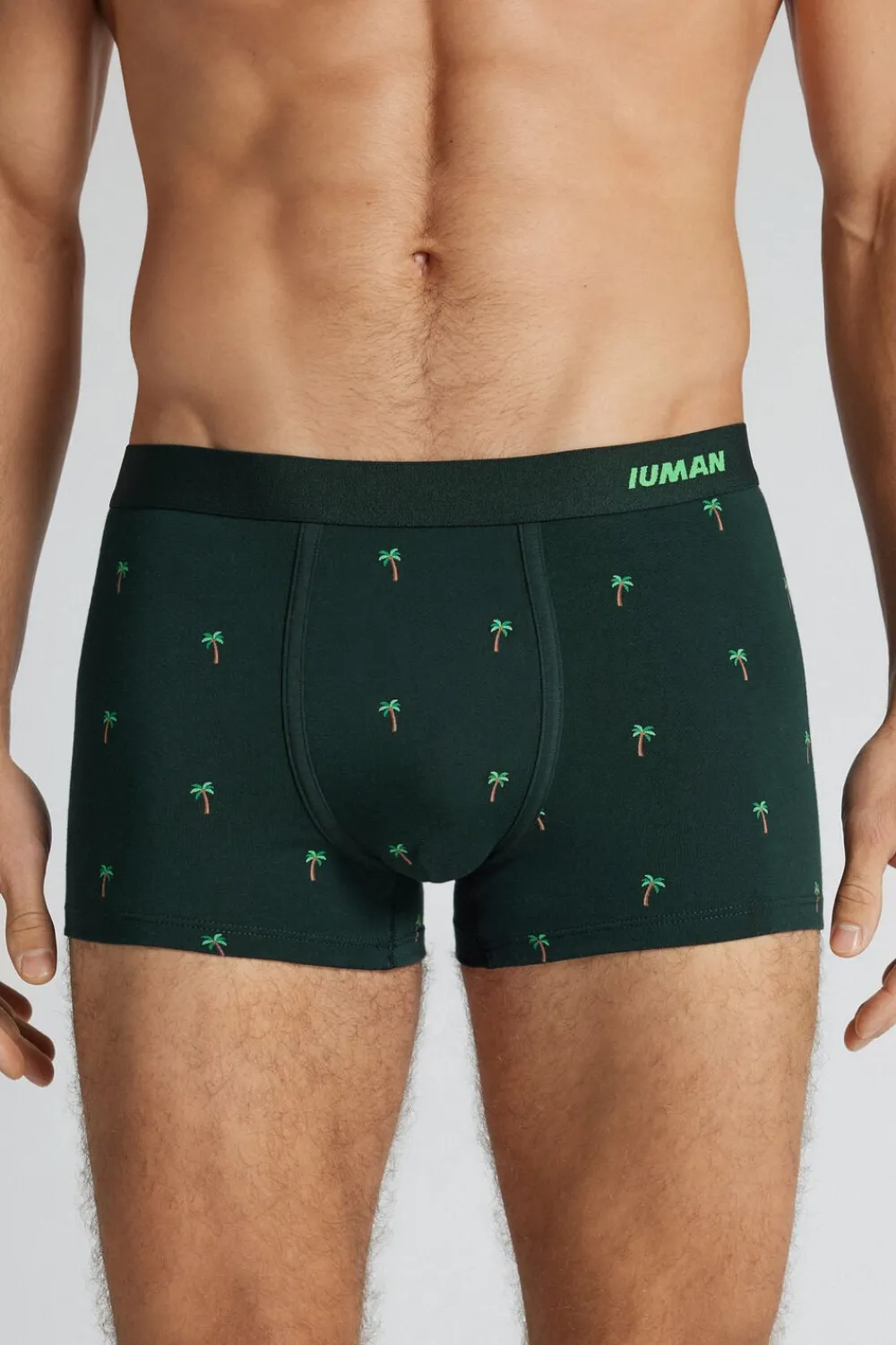 Bokserki|Bawełna Superior>Intimissimi Bokserki z Bawełny Superior w Nadruk Palm zielony - 132j - verde scuro