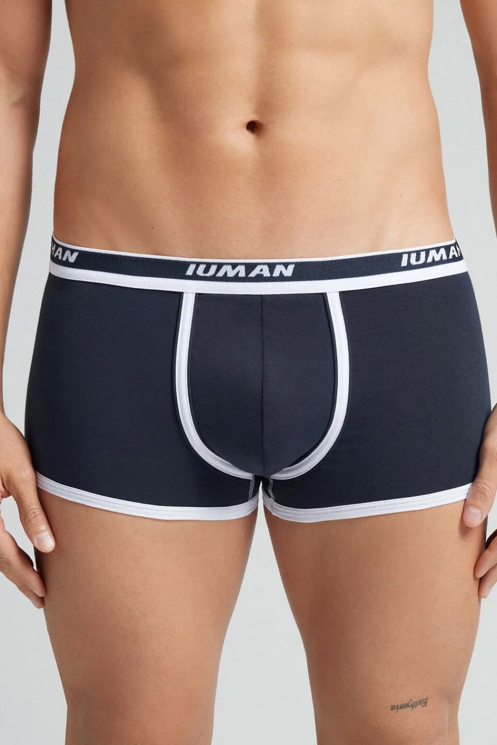 Bokserki|Bawełna Superior>Intimissimi Bokserki z Bawełny Superior z Logo niebieski - 3481 - blu notte/bianco