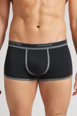 Bokserki|Bawełna Superior>Intimissimi Bokserki z Bawełny Superior z Logo czarny - 385i - nero/grafite melange