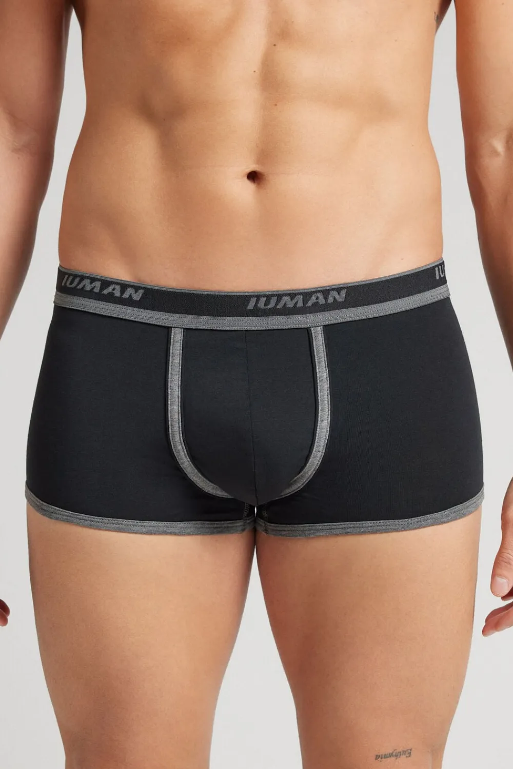 Bokserki|Bawełna Superior>Intimissimi Bokserki z Bawełny Superior z Logo czarny - 385i - nero/grafite melange