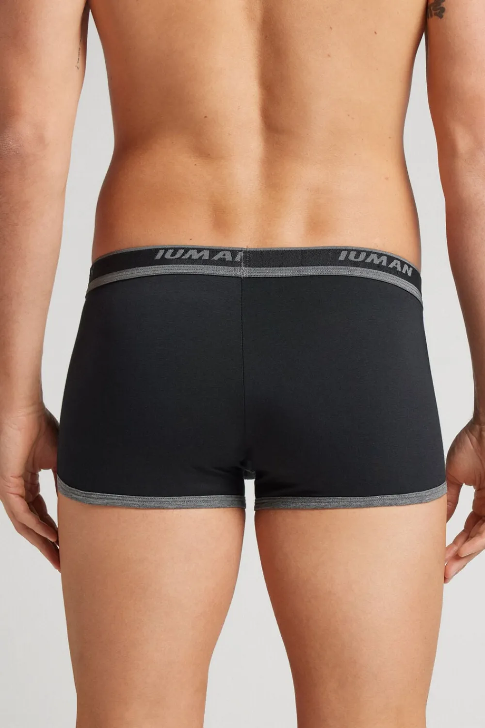 Bokserki|Bawełna Superior>Intimissimi Bokserki z Bawełny Superior z Logo czarny - 385i - nero/grafite melange