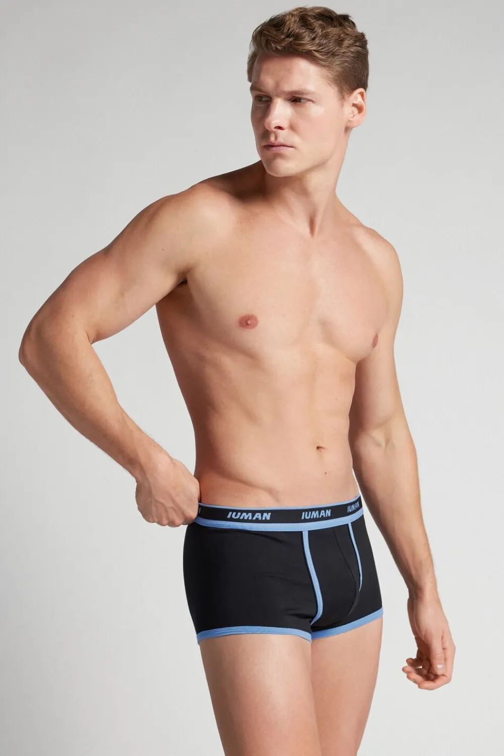 Bokserki|Bawełna Superior>Intimissimi Bokserki z Bawełny Superior z Logo czarny - 106k - nero/azzurro