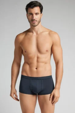 Bokserki|Bawełna Superior>Intimissimi Bokserki z Bawełny Superior z Logo niebieski - 800a - blu notte/blu notte
