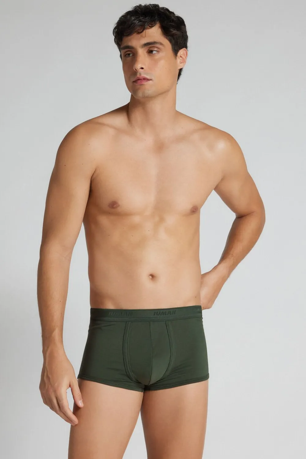 Bokserki|Bawełna Superior>Intimissimi Bokserki z Bawełny Superior z Logo zielony - 169k - verde salvia/verde salvia
