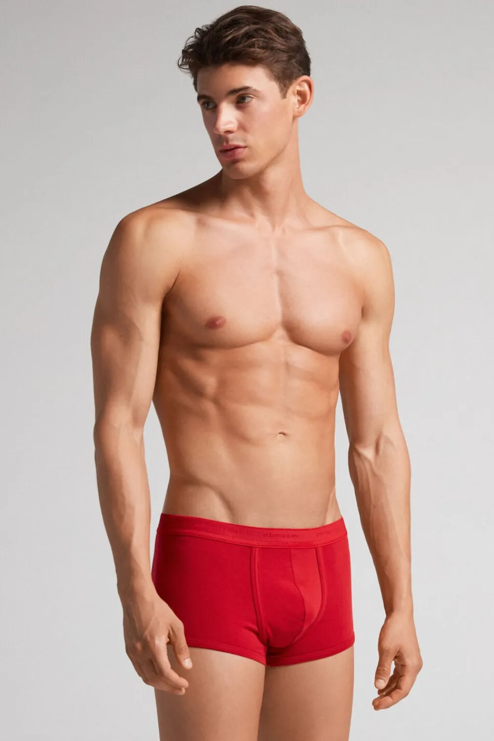 Bokserki|Bawełna Superior>Intimissimi Bokserki z Bawełny Superior z Logo czerwony - 5222 - rosso intenso/rosso