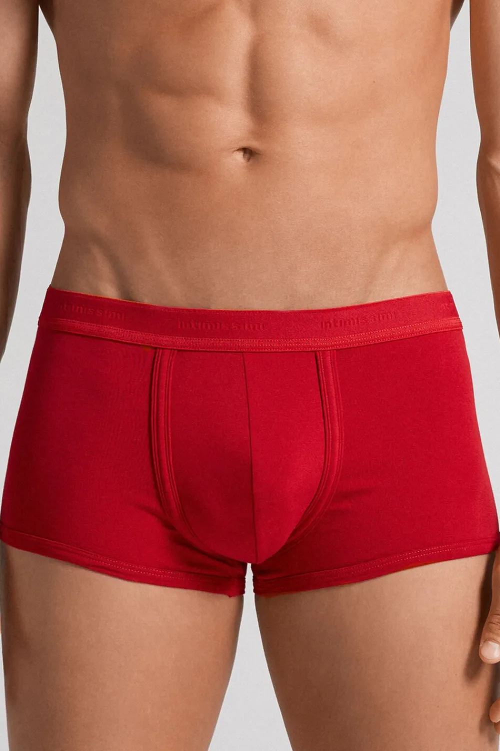 Bokserki|Bawełna Superior>Intimissimi Bokserki z Bawełny Superior z Logo czerwony - 5222 - rosso intenso/rosso