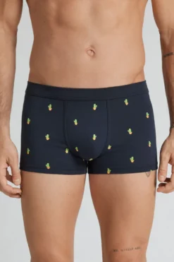 Bokserki|Bawełna Superior>Intimissimi Bokserki z Bawełny Superior z Nadrukiem w Kaktusy niebieski - 1467 - intensywny niebieski