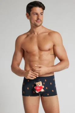 Bokserki|Bawełna Superior>Intimissimi Bokserki z Bawełny Superior z Pluszową Aplikacją Be Mine niebieski - 1467 - intensywny niebieski