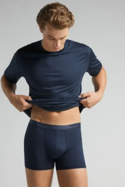 Bokserki|Merceryzowana Bawełna Filo Premium>Intimissimi Bokserki z Logo z Merceryzowanej Bawełny filo Premium niebieski - 490j - blu navy