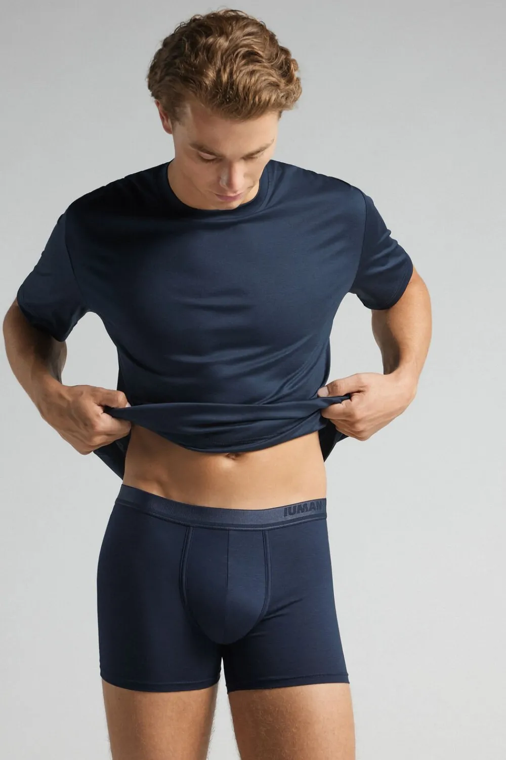 Bokserki|Merceryzowana Bawełna Filo Premium>Intimissimi Bokserki z Logo z Merceryzowanej Bawełny filo Premium niebieski - 490j - blu navy