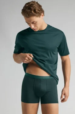 Bokserki|Merceryzowana Bawełna Filo Premium>Intimissimi Bokserki z Logo z Merceryzowanej Bawełny filo Premium zielony - 132j - verde scuro