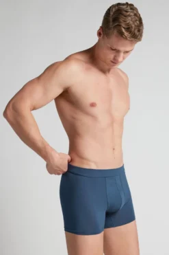 Bokserki|Merceryzowana Bawełna Filo Premium>Intimissimi Bokserki z Merceryzowanej Bawełny filo Premium niebieski - 886j - blu gas