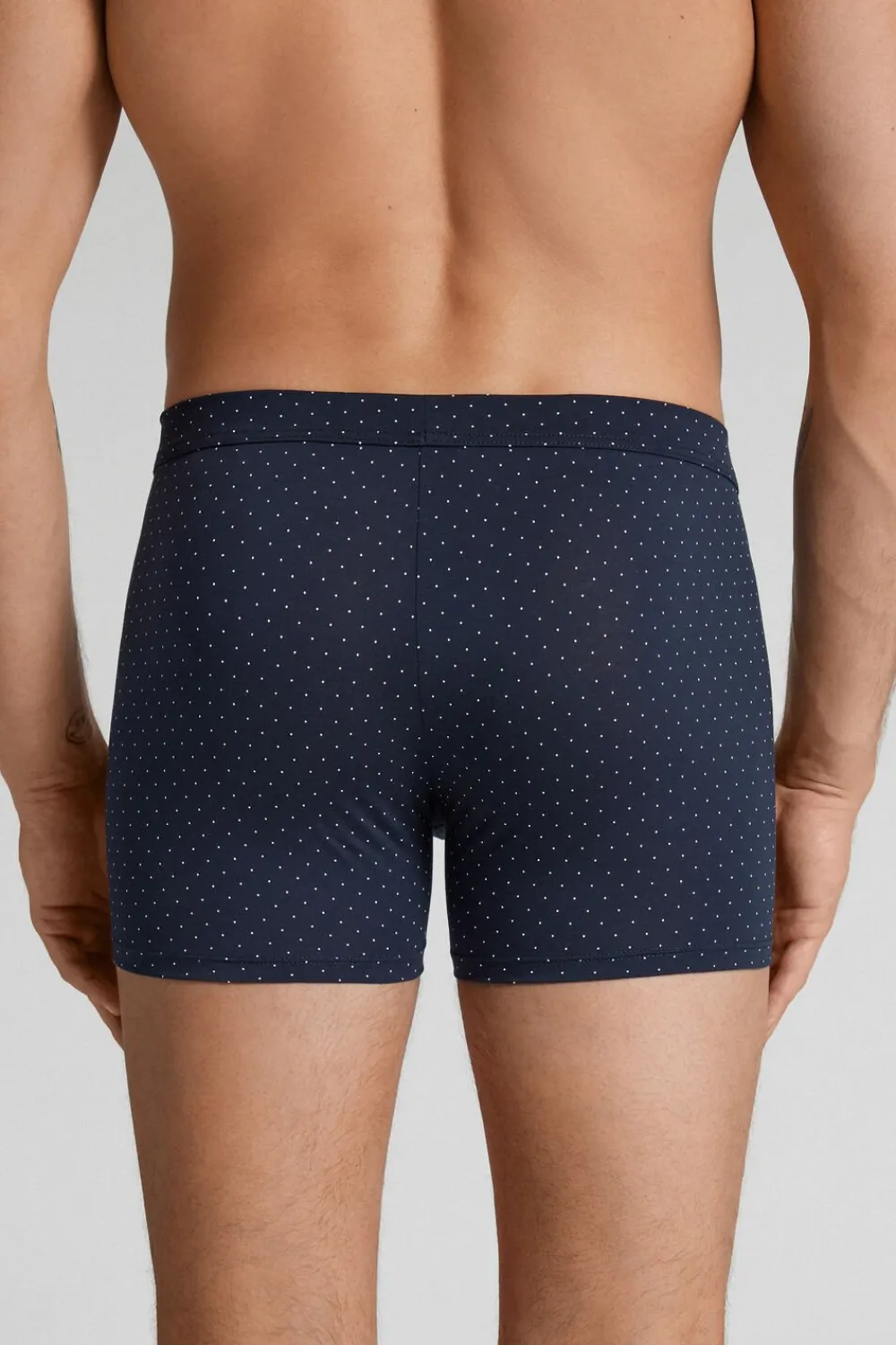 Bokserki|Merceryzowana Bawełna Filo Premium>Intimissimi Bokserki z Merceryzowanej Bawełny filo Premium z Nadrukiem w Groszki niebieski - 490j - blu navy
