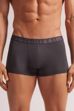 Bokserki|Mikrofibra>Intimissimi Bokserki z Mikrofibry z Logo - 4712 - dark grey