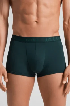 Bokserki|Mikrofibra>Intimissimi Bokserki z Mikrofibry z Logo zielony - 132j - verde scuro