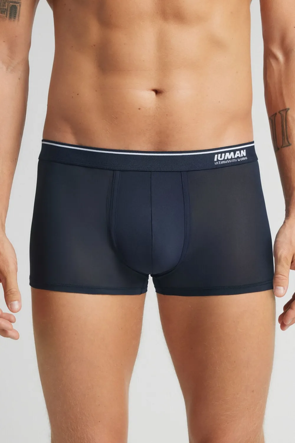 Bokserki>Intimissimi Bokserki z Mikrosiateczki Super Fresh niebieski - 800 - blu notte