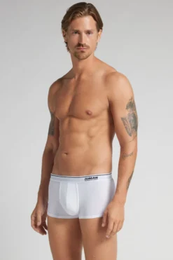 Bokserki>Intimissimi Bokserki z Mikrosiateczki Super Fresh biały - 001 - biały