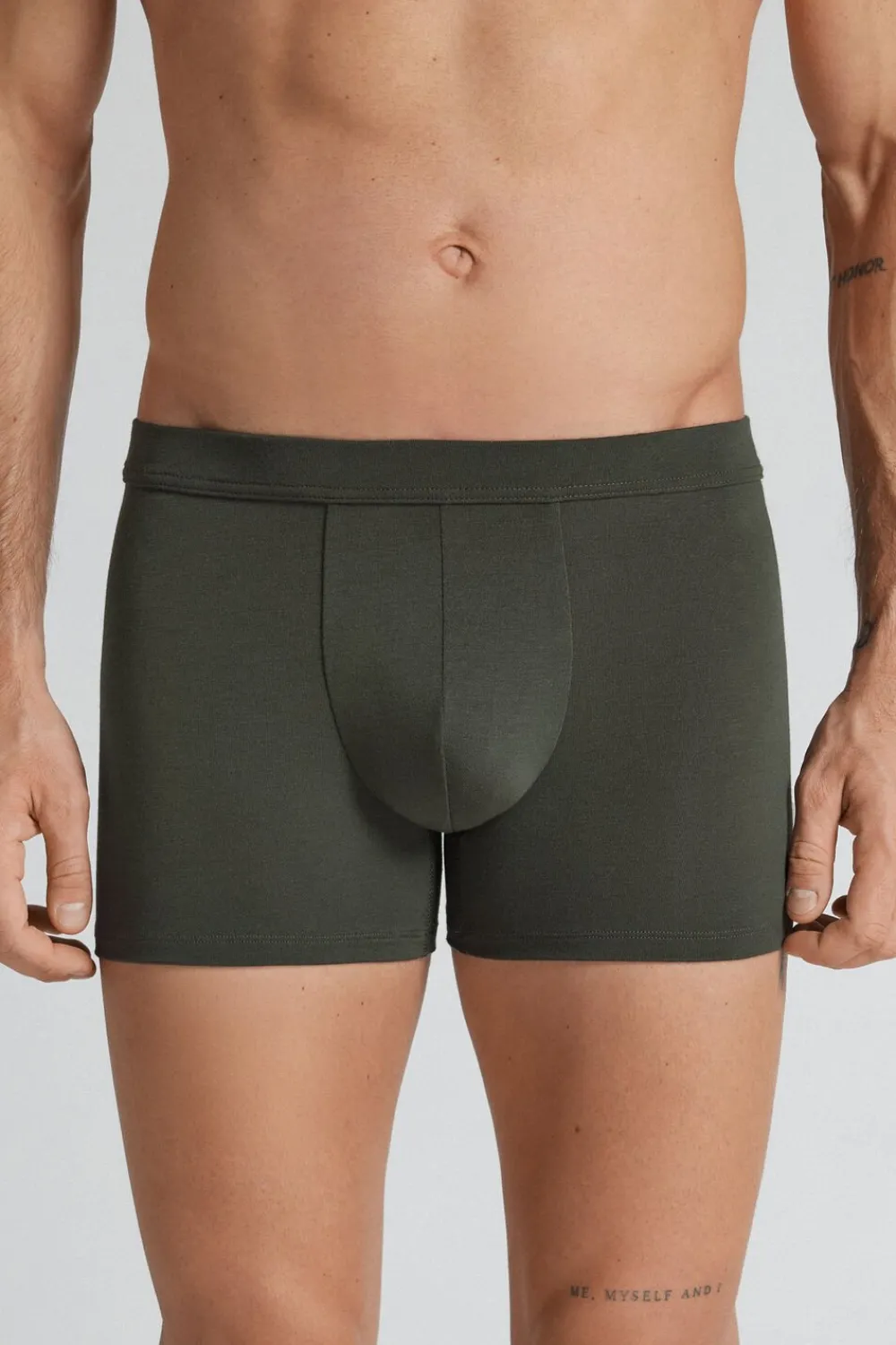 Bokserki|Soft Silk>Intimissimi Bokserki z tkaniny Soft Silk zielony - 640j - verde fumo scuro