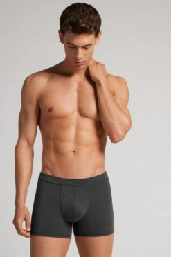 Bokserki|Soft Silk>Intimissimi Bokserki z tkaniny Soft Silk szary - 040 - grigio scuro melange