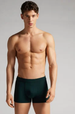 Bokserki|Soft Silk>Intimissimi Bokserki z tkaniny Soft Silk zielony - 132j - verde scuro
