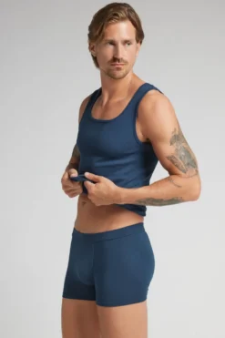 Bokserki|Soft Silk>Intimissimi Bokserki z tkaniny Soft Silk niebieski - 886j - blu gas