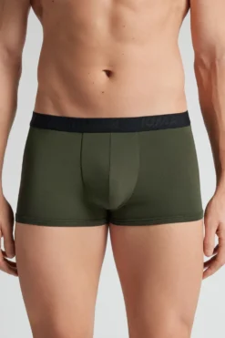 Bokserki|Mikrofibra>Intimissimi Bokser z Mikrofibry z Logo zielony - 102k - verde truck/nero