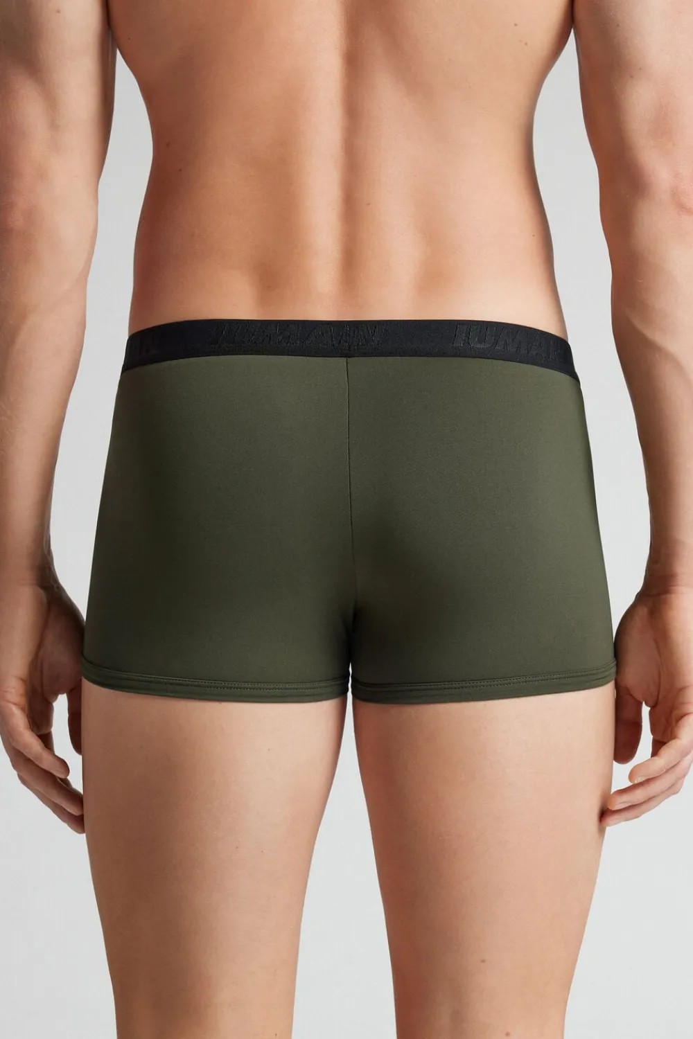 Bokserki|Mikrofibra>Intimissimi Bokser z Mikrofibry z Logo zielony - 102k - verde truck/nero