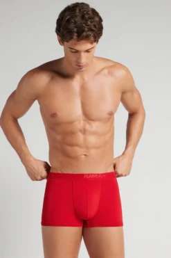 Bokserki|Mikrofibra>Intimissimi Bokser z Mikrofibry z Logo czerwony - 887 - czerwony