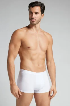 Bokserki|Mikrofibra>Intimissimi Bokser z Mikrofibry z Logo biały - 001 - biały
