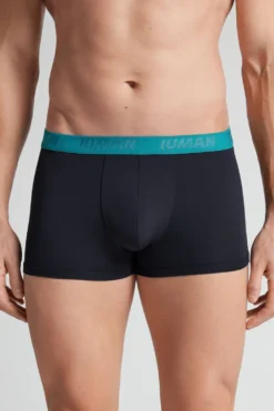 Bokserki|Mikrofibra>Intimissimi Bokser z Mikrofibry z Logo niebieski - 103k - blu notte/verde acqua
