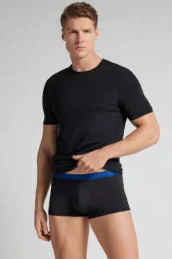 Bokserki|Mikrofibra>Intimissimi Bokser z Mikrofibry z Logo czarny - 101k - nero/blu marino