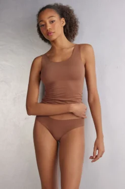 Brazyliany|Bawełna>Intimissimi Brazyliany Bezszwowe Bawełniane naturalny - 502i - caramel