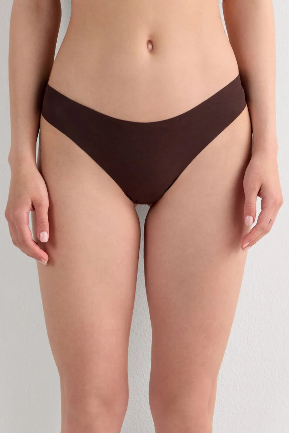 Brazyliany|Bawełna>Intimissimi Brazyliany Bezszwowe Bawełniane brązowy - 705j - brąz mokka