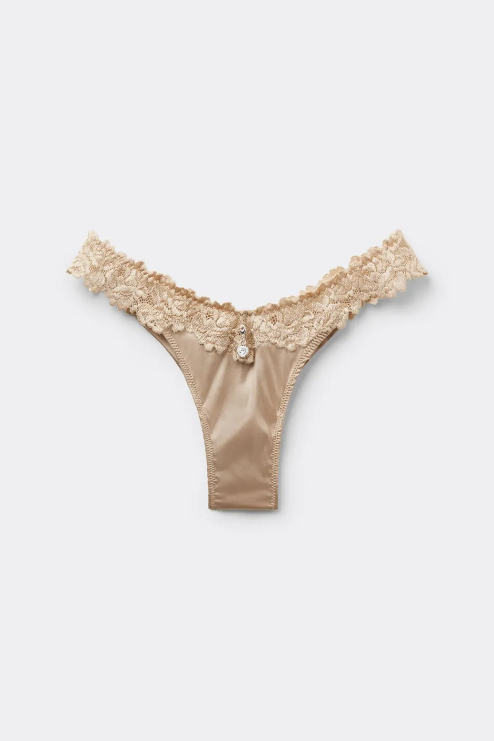 Brazyliany|Jedwab>Intimissimi Brazyliany w Stylu Lat '80 z Jedwabiu i Koronki Silky Flowers naturalny - 447j - mandorla beige