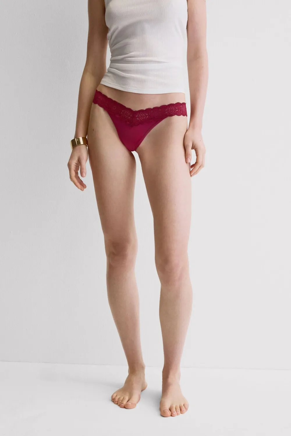 Brazyliany>Intimissimi Brazyliany wStylu Lat 80. zKoronki iMikrofibry różowy - 110k - cherry pink