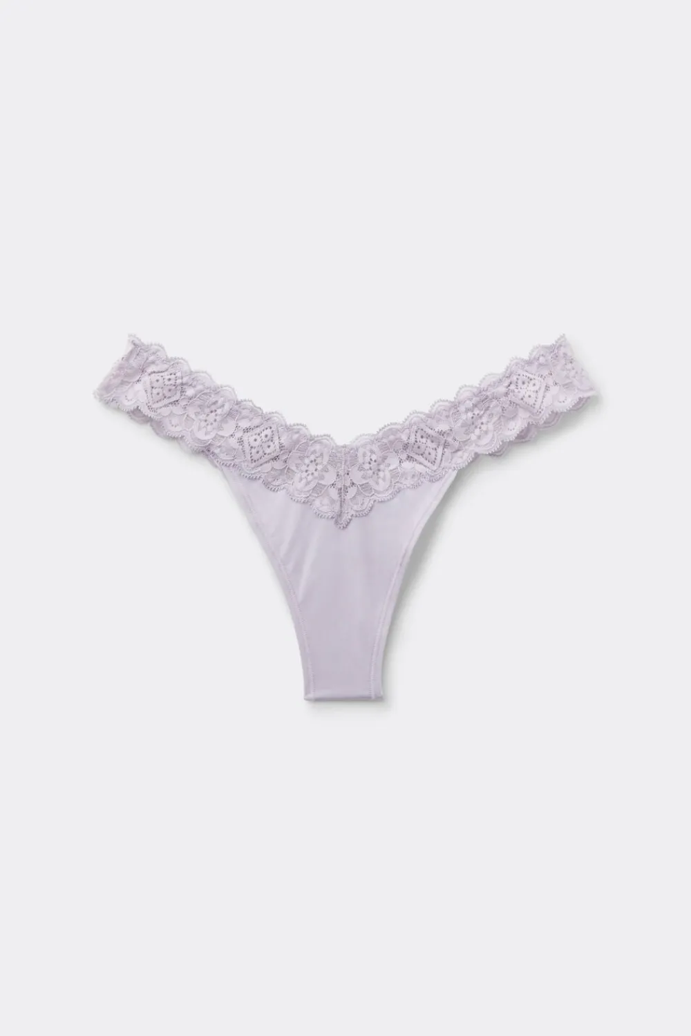 Brazyliany>Intimissimi Brazyliany wStylu Lat 80. zKoronki iMikrofibry fioletowy - 056k - quartz lilac