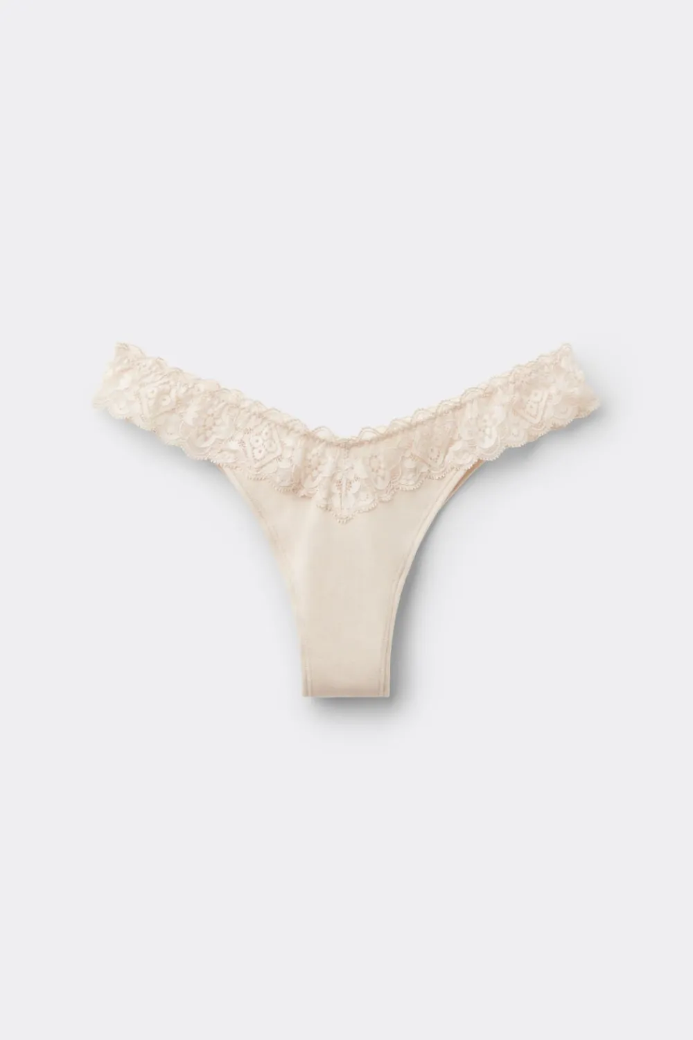 Brazyliany|Bawełna>Intimissimi Brazyliany wStylu Lat 80. zKoronki iBawełny naturalny - 2280 - cream