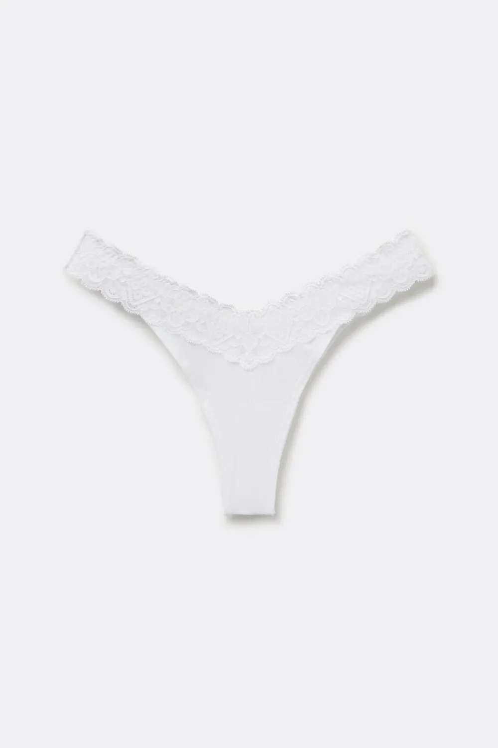 Brazyliany|Koronka>Intimissimi Brazyliany wStylu Lat 80. zKoronki iMikrofibry biały - 001 - biały